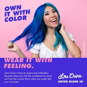 Lime Crime Pastel Colored Unicorn Hair Tint, Oyster (Lavender Grey) - Damage-Free Semi-Permanent Hair Color Conditions & Moisturizes - Temporary Hair Dye Kit Has Sugary Citrus Vanilla Scent - Vegan