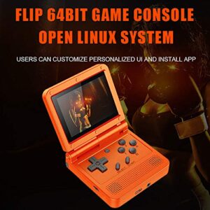 GoolRC Flip Handheld Console 3-inch IPS Screen Open System Game Console with 16G TF Card Built in 2000 Games Portable Mini Retro Game Console for Kids Red