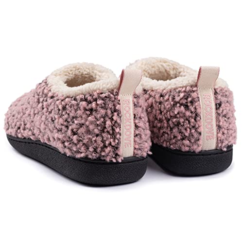 RockDove Women's Nomad Slipper with Memory Foam, Size 8-9 US Women, Pink Crepe