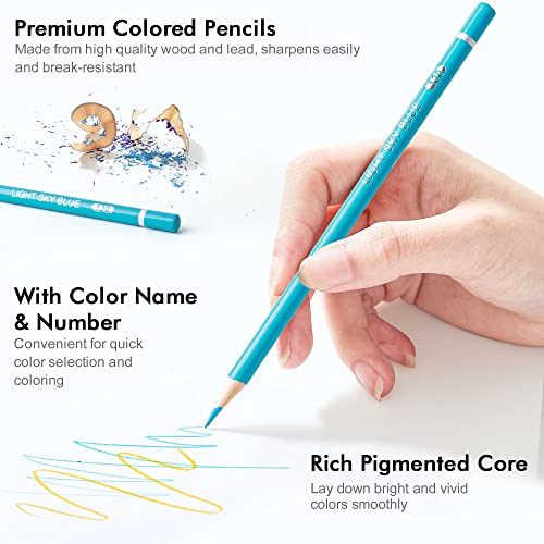 138 Colors Professional Colored Pencils, Shuttle Art Soft Core Coloring Pencils Set with 1 Coloring Book,1 Sketch Pad, 4 Sharpener, 2 Pencil Extender, Perfect for Artists Kids Adults Coloring, Drawing