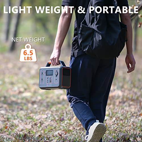 ALLWEI Portable Power Station 300W(Peak 600W), 280Wh Solar Generator with USB-C PD60W, 110V Pure Sine Wave AC Outlet, 78000mAh Backup Lithium Battery for Outdoor Camping Travel Emergency Home Blackout