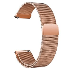 compatible with galaxy watch 3 45mm/samsung galaxy watch 46mm/gear s3 frontier/classic band, 22mm stainless steel strap replacement for pro/samsung galaxy watch 46mm smartwatch (rose gold)