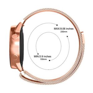 Compatible with Galaxy Watch 3 45mm/Samsung Galaxy Watch 46mm/Gear S3 Frontier/Classic Band, 22mm Stainless Steel Strap Replacement for Pro/Samsung Galaxy Watch 46mm Smartwatch (Rose gold)