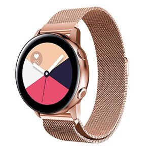 Compatible with Galaxy Watch 3 45mm/Samsung Galaxy Watch 46mm/Gear S3 Frontier/Classic Band, 22mm Stainless Steel Strap Replacement for Pro/Samsung Galaxy Watch 46mm Smartwatch (Rose gold)