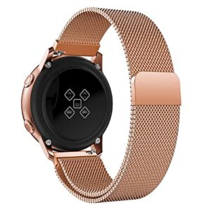 Compatible with Galaxy Watch 3 45mm/Samsung Galaxy Watch 46mm/Gear S3 Frontier/Classic Band, 22mm Stainless Steel Strap Replacement for Pro/Samsung Galaxy Watch 46mm Smartwatch (Rose gold)