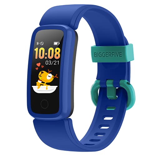 BIGGERFIVE Vigor Kids Fitness Tracker for Girls Boys Ages 5-15, Kids Watch with IP68 Waterproof, Pedometer, Kids Activity Tracker with Heart Rate Sleep Monitor, Calorie Step Counter Watch