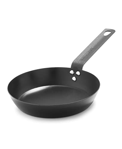 Merten & Storck Pre-Seasoned Carbon Steel Induction 8" Frying Pan Skillet, Oven Safe, Black