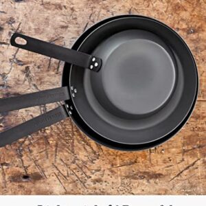 Merten & Storck Pre-Seasoned Carbon Steel Induction 8" Frying Pan Skillet, Oven Safe, Black