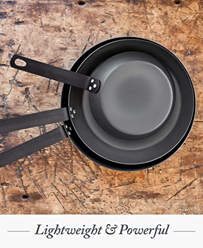 Merten & Storck Pre-Seasoned Carbon Steel Induction 8" Frying Pan Skillet, Oven Safe, Black