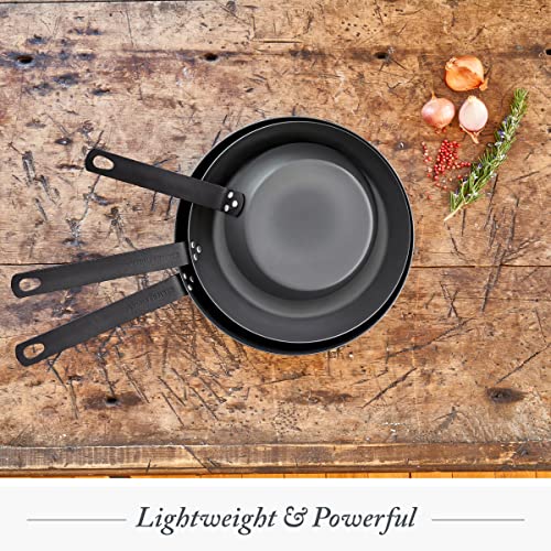 Merten & Storck Pre-Seasoned Carbon Steel Induction 8" Frying Pan Skillet, Oven Safe, Black