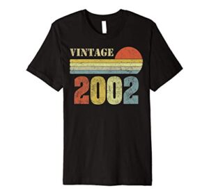 vintage 2002 funny 18 years old boys and girls 18th birthday premium t-shirt