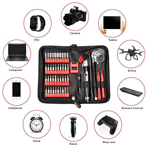 SHARDEN Precision Screwdriver Set 56 in 1 Magnetic Driver Kit Professional Electronics Repair Tool Kit with Portable Bag for iPhone, Smartphone, iPad, PC, Computer, Laptop, Tablet, Game Console, Watch