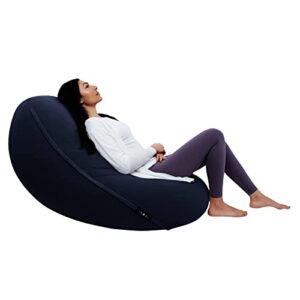moon pod bean bag chairs for adults, navy – the zero-gravity beanbag chair for stress, comfort & all day deep relaxation – ultra soft ergonomic support for back & neck – for the whole family