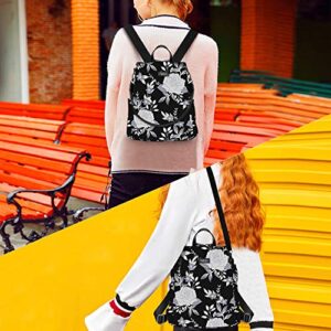 College Backpack Nylon Backpack Purse for Women Anti Theft Travel Backpacks Waterproof Crossbody Bag Convertible Backpack Fashion Book Bags Shoulder Bag Flower Mochilas de mujer