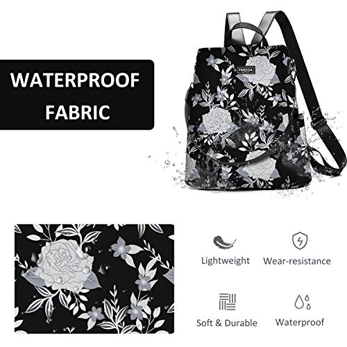 College Backpack Nylon Backpack Purse for Women Anti Theft Travel Backpacks Waterproof Crossbody Bag Convertible Backpack Fashion Book Bags Shoulder Bag Flower Mochilas de mujer