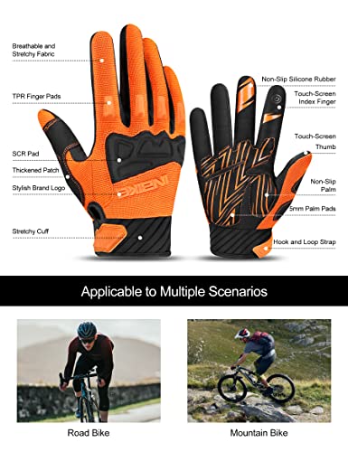 INBIKE Mountain Bike Gloves for Men Knuckle Guard Padded Men's Cycling Gloves Breathable for MTB Motocross Racing Dirtbike