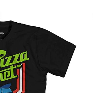 Mens Toy Story Group Shirt - Woody, Buzz Lightyear, Rex & Pizza Planet Aliens - Made in The 90s Kanji Classic T-Shirt (Black Aliens, Small)