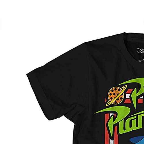 Mens Toy Story Group Shirt - Woody, Buzz Lightyear, Rex & Pizza Planet Aliens - Made in The 90s Kanji Classic T-Shirt (Black Aliens, Small)