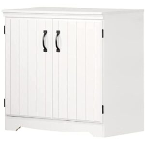 south shore farnel 2-door storage cabinet-pure white, tall with 4