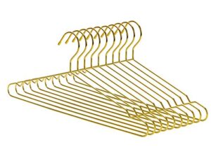 nature smile17.7 inches gold metal coat hangers, space saving wire hangers, metal clothes hangers, standard suit hangers ideal for everyday use,10 pack, gold