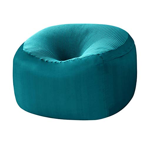 CHUN YI Spandex Bean Bag Chair Cover(No Filler), Stuffable Beanbags for Organizing Children Plush Toys or Memory Foam and Others Extra Large Seat Coat with Zipper(Large 31.5"x31.5"x17.5",Teal)