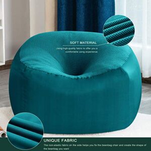 CHUN YI Spandex Bean Bag Chair Cover(No Filler), Stuffable Beanbags for Organizing Children Plush Toys or Memory Foam and Others Extra Large Seat Coat with Zipper(Large 31.5"x31.5"x17.5",Teal)
