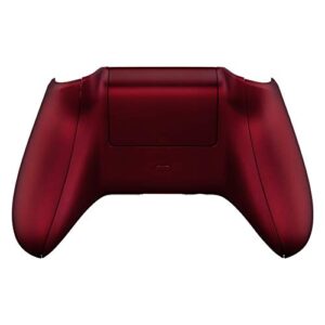 extremerate soft touch grip custom bottom shell back panels for xbox one s & one x controller, scarlet red replacement back shell side rails w/battery cover for xbox one s x controller model 1708