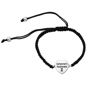 chooro alzheimer's ribbon adjustable bracelet purple ribbon jewelry alzheimer's awareness ribbon jewelry (alzheimer's br)