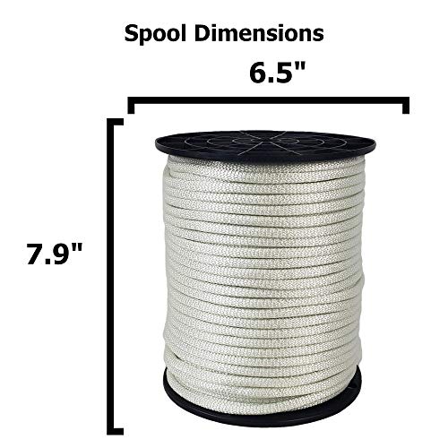 1/4 inch Knotrite Nylon Rope - 250 Foot Spool | 100% Nylon - Solid Braid - Dyeable - Industrial Grade - High UV and Abrasion Resistance