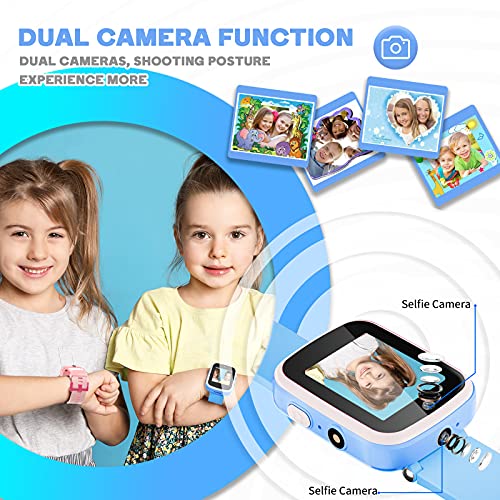 Ziegoal Kids Smart Watch for 3-12 Year Old Boys Toddler HD Dual Camera Multifunction Touch Screen Smartwatch with Game Educational Toys Birthday for Boys Age 4 5 6 7 8 9