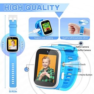 Ziegoal Kids Smart Watch for 3-12 Year Old Boys Toddler HD Dual Camera Multifunction Touch Screen Smartwatch with Game Educational Toys Birthday for Boys Age 4 5 6 7 8 9