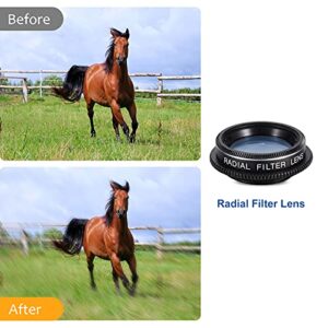 New fgzefort 11 in 1 Cell Phone Lens Kit Wide Angle Lens & Macro Lens+Fisheye Lens+Telephoto Lens+CPL/Flow/Radial/Star/Soft Filter+Kaleidoscope Lens Compatible for iPhone and Most of Smartphone