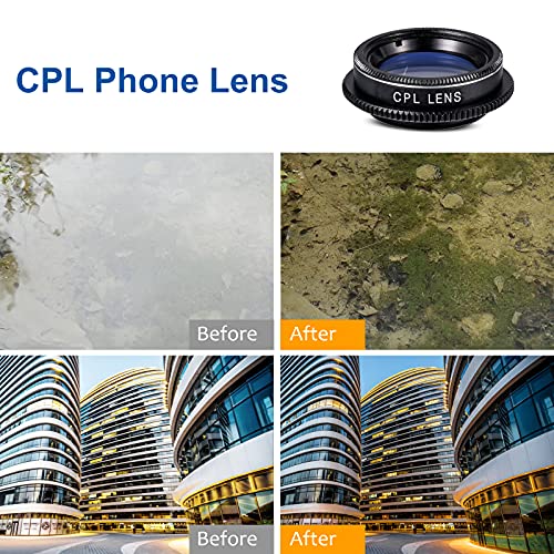 New fgzefort 11 in 1 Cell Phone Lens Kit Wide Angle Lens & Macro Lens+Fisheye Lens+Telephoto Lens+CPL/Flow/Radial/Star/Soft Filter+Kaleidoscope Lens Compatible for iPhone and Most of Smartphone