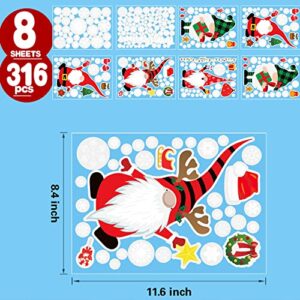 Funnlot Christmas Window Clings Christmas Window Clings 316PCS Christmas Window Stickers Christmas Window Decals 8 Sheets Christmas Window Decorations Window Clings for Glass Windows