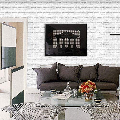 practicalWs 17.71''×236.2'' White/Gray Brick Pattern Wallpaper Self-Adhesive 3D Effect Wall Paper Peel and Stick Removable Vinyl Film for Home Decoration, Cover Furniture, Christmas Wall Decoration