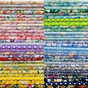 8" x 8" 50 pcs 100% cotton fabric bundles for quilting sewing diy & quilt beginners, quilting supplies fabric squares