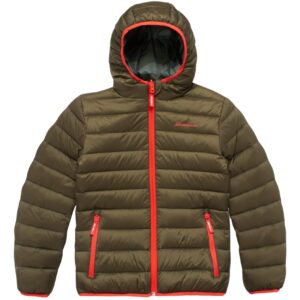 Eddie Bauer Kids' Reversible Jacket - Lightweight Waterproof Quilted Down Raincoat for Boys and Girls (3-20), Size 18-20, Olive