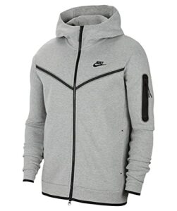 nike men's sportswear tech fleece full-zip hoodie, dark grey heather/black, x-large