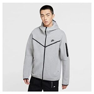 Nike Men's Sportswear Tech Fleece Full-Zip Hoodie, Dark Grey Heather/Black, X-Large