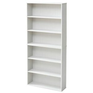 yamazen scmcr-1360(jw) cartoon perfect bookshelf color box, 6 tiers, separated type, white wash (wood grain)