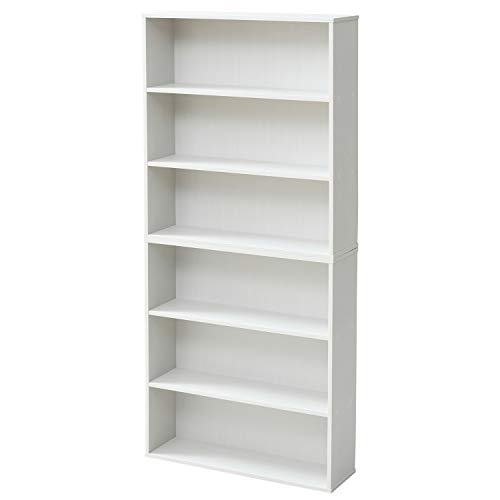 Yamazen SCMCR-1360(JW) Cartoon Perfect Bookshelf Color Box, 6 Tiers, Separated Type, White Wash (Wood Grain)