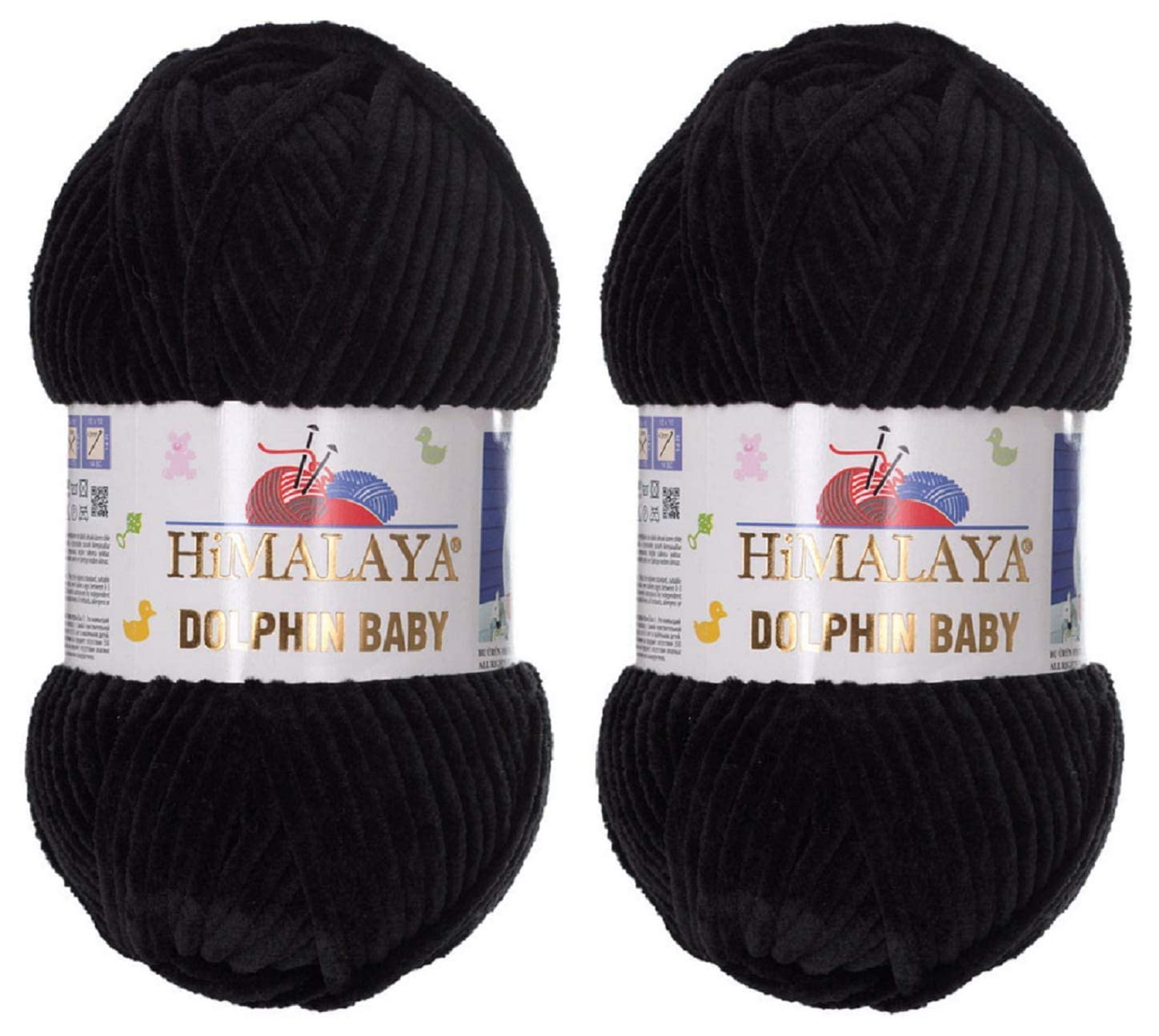 Himalaya Dolphin Baby Yarn 100% MicroPolyester Lot of 2 skn 264 Yards 2x100gram Super Bulky :6 Baby Chenille Yarn (80311)