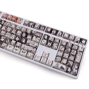 Gliging Anime Keycaps 108 PBT Dye Sublimation OEM Profile Japanese Anime Keycap for 61/87/104/108 Cherry Mx Gateron Kailh Switch Mechanical Keyboard