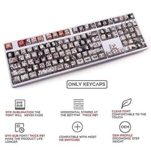 Gliging Anime Keycaps 108 PBT Dye Sublimation OEM Profile Japanese Anime Keycap for 61/87/104/108 Cherry Mx Gateron Kailh Switch Mechanical Keyboard