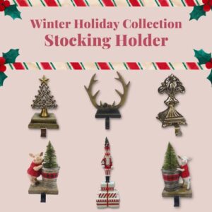 Comfy Hour Joyful Holiday Collection 9" Dog Stocking Hanger, Winter Christmas Decoration, Red, Set of 2, Polyresin