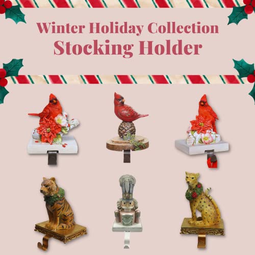 Comfy Hour Joyful Holiday Collection 9" Dog Stocking Hanger, Winter Christmas Decoration, Red, Set of 2, Polyresin