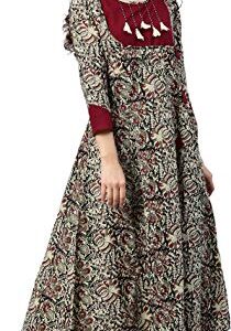 Rayon Angrakha Style Printed Indian Kurtis for Women (as1, alpha, x_s, regular, regular, Maroon)