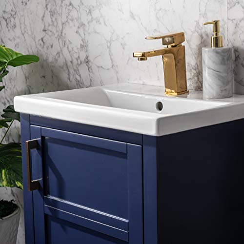 UrbanFurnishing.net Bailey 20" Single Bathroom Vanity with Porcelain Top - Blue