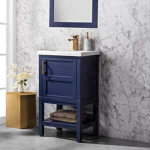 UrbanFurnishing.net Bailey 20" Single Bathroom Vanity with Porcelain Top - Blue