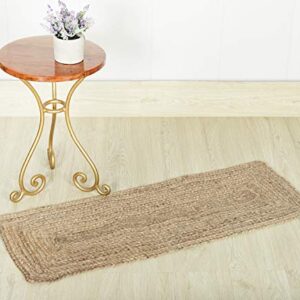 Madhu International Natural Jute Table Runner Rug, Long-Lasting Hand-Woven Rectangular Area Rug, Made from Jute Material for Indoor & Covered Door Entrances, 13 X 48 Inch